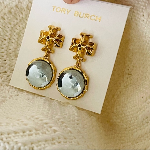 TORY BURCH Drop Dangle blue stone - Picture 3 of 5